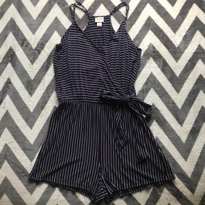 Mossimo Navy Striped Romper